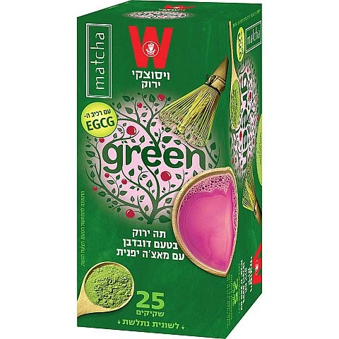 תה ירוק בטעם דובדבן עם מאצ'ה יפנית ויסוצקי 25 שקיקים תה ירוק בטעם דובדבן עם מאצ'ה יפנית ויסוצקי 25 שקיקים