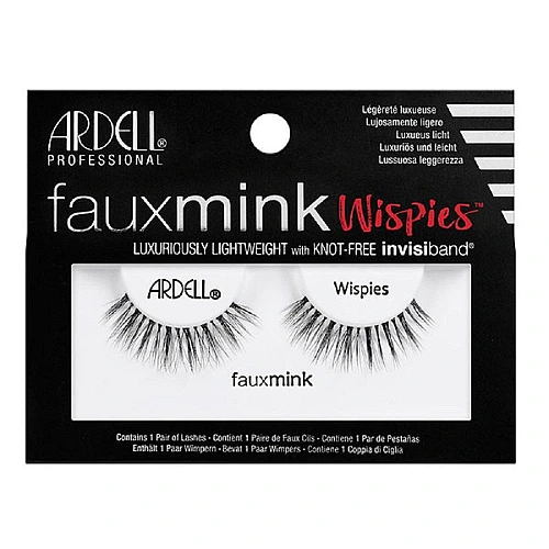 ארדל רצועות ריסים להדבקה Faux Mink, Wispies - זוג - מבית Ardell