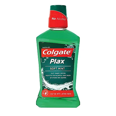 קולגייט פלאקס שטיפת פה ירוק מנטה עדין 500 מ"ל - מבית Colgate