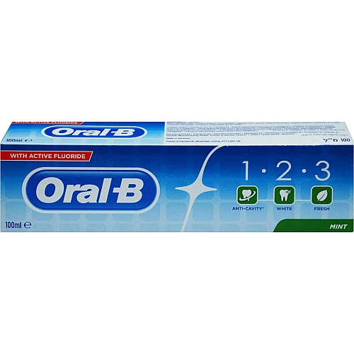 אורל בי 123 משחת שיניים עם פלואוריד 100 מ"ל