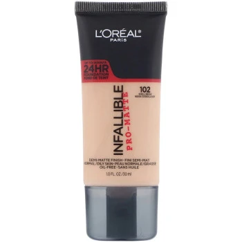 לוריאל אינפיליבל פרו מאט INFALLIBLE PRO MATTE מייק אפ עמיד - גוון 102 - מבית L'Oréal