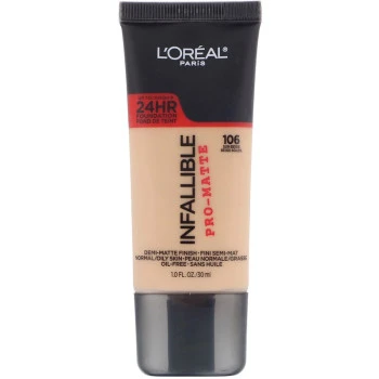 לוריאל אינפיליבל פרו מאט INFALLIBLE PRO MATTE מייק אפ עמיד - גוון 106 - מבית L'Oréal