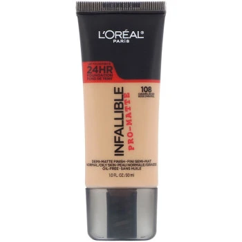לוריאל אינפיליבל פרו מאט INFALLIBLE PRO MATTE מייק אפ עמיד - גוון 108 - מבית L'Oréal