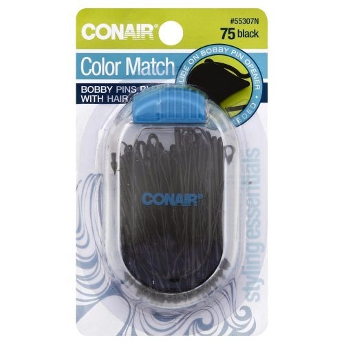 סיכות שיער צבע שחור - 75 יחידות - מבית Conair