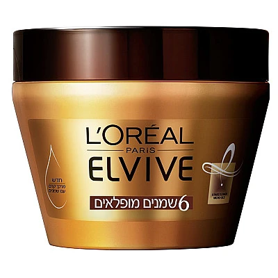 אלביב מסכה לשיער 6 שמנים מופלאים הזנה לשיער יבש עד יבש מאוד 300 מ"ל - לאריאל