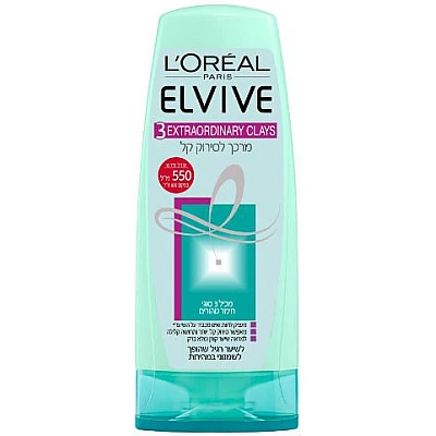 אלביב מרכך לסירוק קל מכיל 3 סוגי חימר טהורים 550 מ"ל - לאריאל