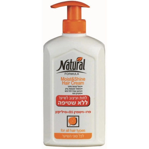 נטורל פורמולה לחות ועיצוב לשיער ללא שטיפה לכל סוגי השיער 400 מ"ל - מבית NATURAL FORMULA
