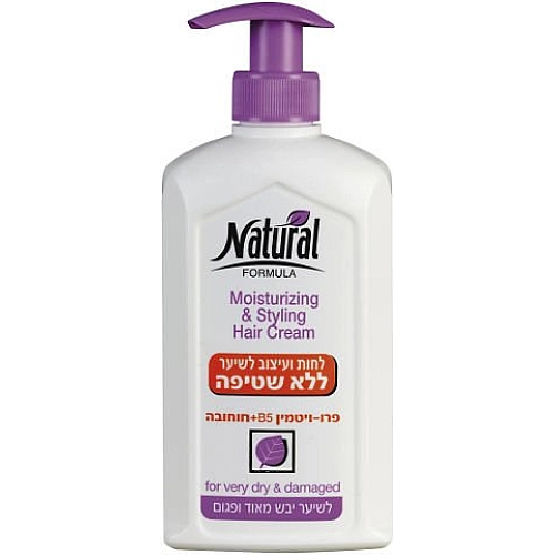 נטורל פורמולה לחות ועיצוב לשיער ללא שטיפה לשיער יבש מאוד ופגום 400 מ"ל - מבית NATURAL FORMULA