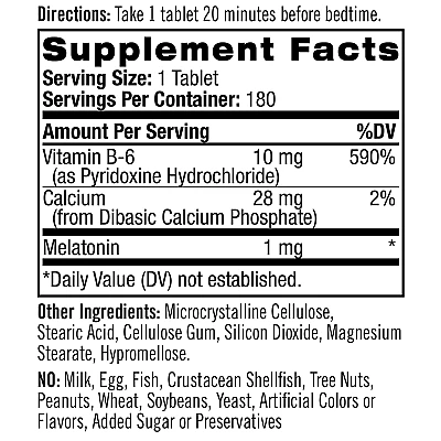 מלטונין 1 מ"ג 180 טבליות - מבית Natrol