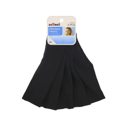 מטפחות ראש שחורות נוחות במיוחד - 5 יחידות - מבית Scunci