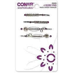 סיכות ראש אבן זירקון - 4 יחידות - מבית Scunci