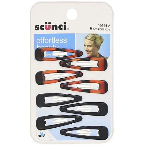 סיכת לחיצה לשיער צבע שחור חום - 8 יחידות - מבית Scunci סיכת לחיצה לשיער צבע שחור חום - 8 יחידות - מבית Scunci