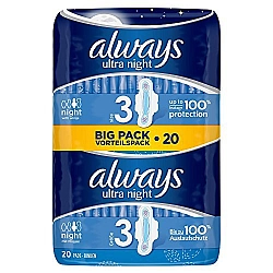 אולוויז תחבושות אולטרה עם כנפיים נייט לילה 20 יחידות