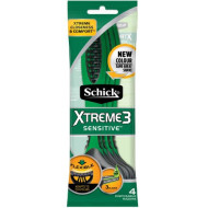 שיק אקסטרים 3 - סכיני גילוח חד פעמיים לעור רגיש  4 יחידות - מבית Schick
