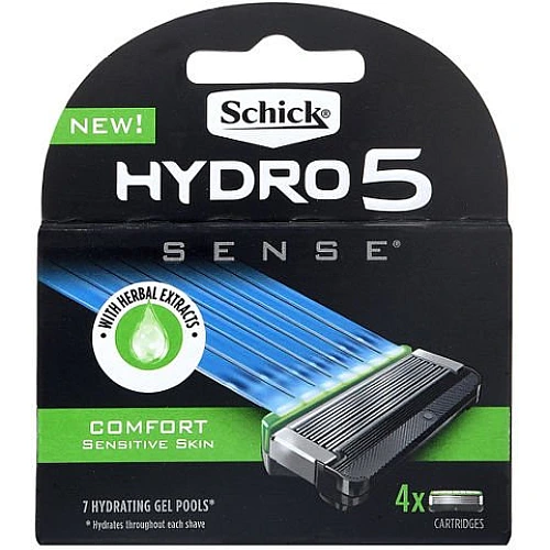 שיק היידרו סנס 5 סכיני גילוח רב פעמיים 4 יחידות - מבית Schick