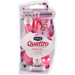 שיק קוואטרו סכיני גילוח חד פעמיים לנשים 3 יחידות - מבית Schick