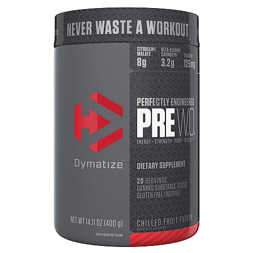 חומצות קדם אימון Pre W.O. דיימטייז טעם פיוז'ן פירות 400 גרם - מבית Dymatize Nutrition