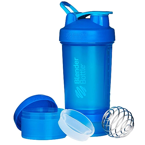 שייקר חכם מקצועי טורקיז באיכות גבוהה אחסנה לאבקה וכדורים עם קפיץ 650 מ"ל - Blender Bottle