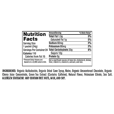 קליף בר ג'ל אנרגיה Shot Turbo עם קפאין 110 מ"ל דובדבן שוקולד 34 גרם - 24 יחידות - מבית CLIF Bar