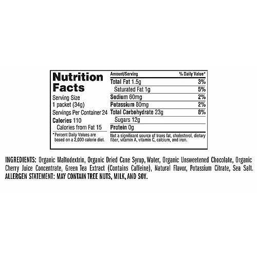 קליף בר ג'ל אנרגיה Shot Turbo עם קפאין 110 מ"ל דובדבן שוקולד 34 גרם - 24 יחידות - מבית CLIF Bar