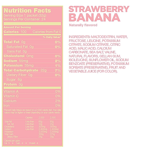 GU גו ג'ל אנרגיה תות בננה ללא קופיין 32 גרם - 24 יחידות