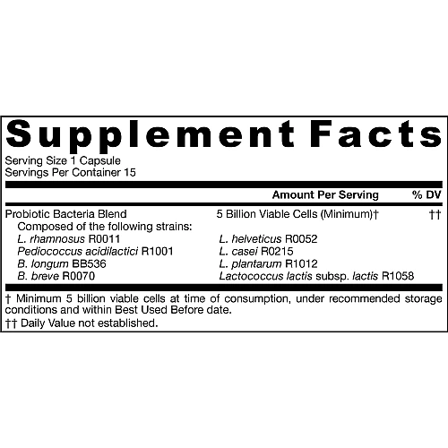 ג'ארו דופילוס 5 מיליארד מערכת פרוביוטית - 15 כמוסות - מבית Jarrow Formulas