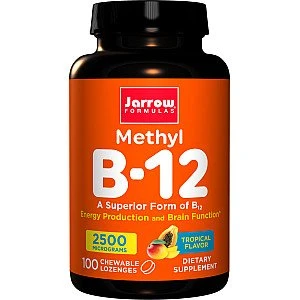 ג’ארו מתיל ויטמין B12 למציצה 2500 מק"ג טעם טרופי - 100 סוכריות - מבית Jarrow Formulas