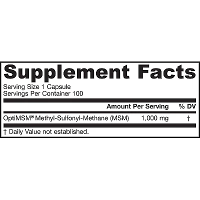 גיארו MSM המינון 1000 מ"ג - 100 כמוסות - מבית Jarrow Formulas