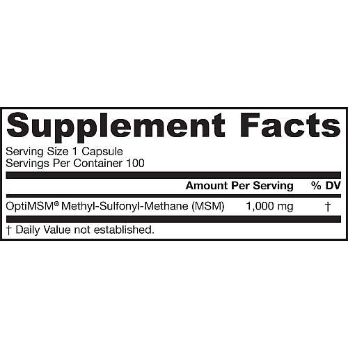גיארו MSM המינון 1000 מ"ג - 100 כמוסות - מבית Jarrow Formulas