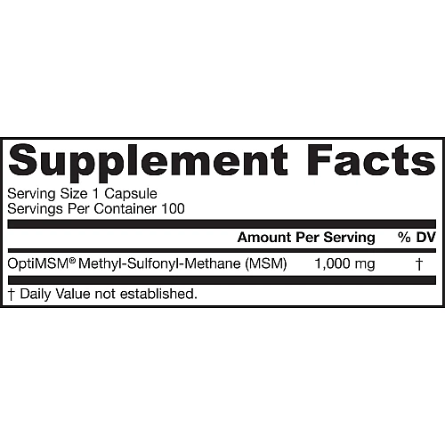 גיארו MSM המינון 1000 מ"ג - 100 כמוסות - מבית Jarrow Formulas