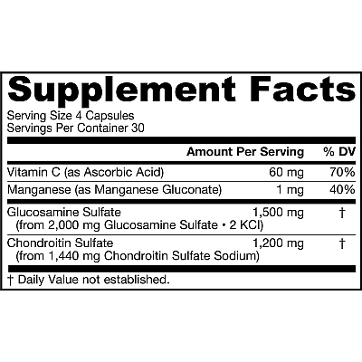 גיארו גלוקוזאמין כונדרואיטין קומפלקס - 120 כמוסות - מבית Jarrow Formulas