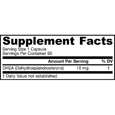 הורמון הנעורים DHEA המינון 10 מ"ג - 90 כמוסות - מבית Jarrow Formulas