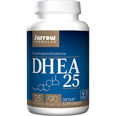 הורמון הנעורים DHEA המינון 25 מ"ג - 90 כמוסות - מבית Jarrow Formulas
