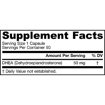 הורמון הנעורים DHEA המינון 50 מ"ג - 90 כמוסות - מבית Jarrow Formulas