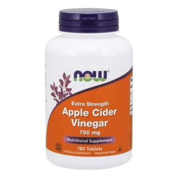 אבקת חומץ תפוחים 750 מ"ג עם סידן 180 טבליות - מבית NOW FOODS