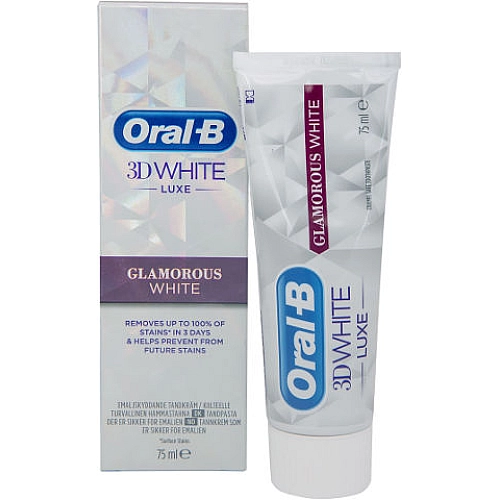 אורל בי 3D WHITE משחת שיניים להלבנה זוהרת 75 מ"ל