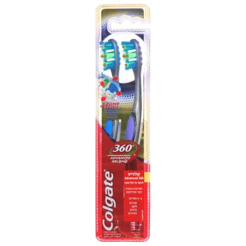 קולגייט מברשות שיניים 360 אדוונסד זוג