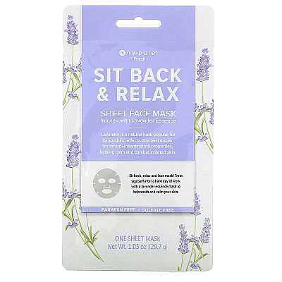 מסכת בד פנים לבנדר 1 יחידה - מבית Nu-Pore