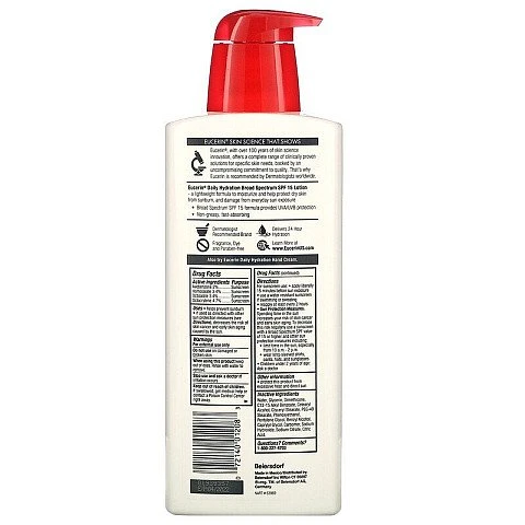 תחליב קרם לחות יומיומי SPF 15 ללא בישום 500 מ"ל - מבית Eucerin תחליב קרם לחות יומיומי SPF 15 ללא בישום 500 מ"ל - מבית Eucerin