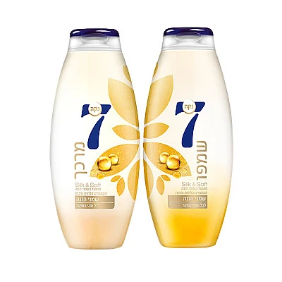 נקה 7 שמפו + מרכך שיער Silk&Soft שמני הזנה - קומבו