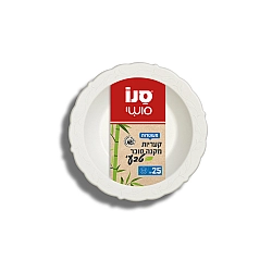סנו סושי צלחיות מקנה סוכר טבעי 7.5' - 25 יחידות
