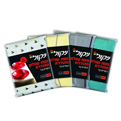 ניקול מפת שולחן מהודרת דמוי בד - צבע לבן - יחידה אחת