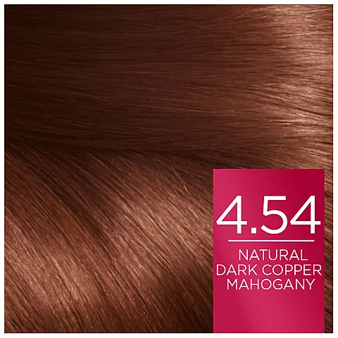 לוריאל אקסלנס קרם צבע שיער קבוע לטיפוח עשיר - בגוון 4.54 חום מהגוני נחושתי לוריאל אקסלנס קרם צבע שיער קבוע לטיפוח עשיר - בגוון 4.54 חום מהגוני נחושתי