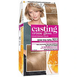 לוריאל קסטינג קרם גלוס צבע שיער ללא אמוניה למראה מבריק ועשיר - בגוון 810 בלונד בהיר פנינה