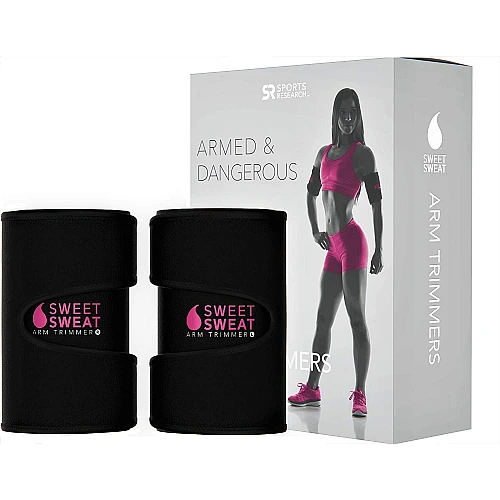 רצועות מגדילות את ייצור החום והזיעה אזור שריר הזרוע - צבע שחור ורוד - גודל בינוני - מבית Sports Research
