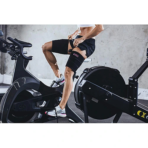 רצועות מגדילות את ייצור החום והזיעה אזור שריר הזרוע - צבע שחור צהוב - גודל בינוני - מבית Sports Research