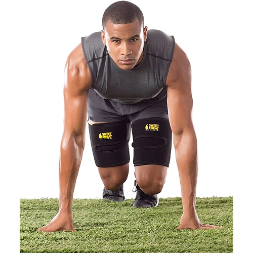 רצועות מגדילות את ייצור החום והזיעה אזור שריר ירך - צבע שחור ורוד - גודל בינוני - מבית Sports Research