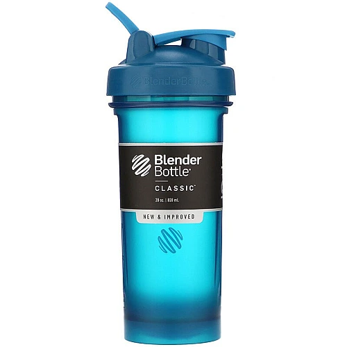בלנדר בוטל שייקר קלאסי באיכות גבוהה כדורים עם קפיץ - צבע אוקיינוס - 828 מ"ל - Blender Bottle