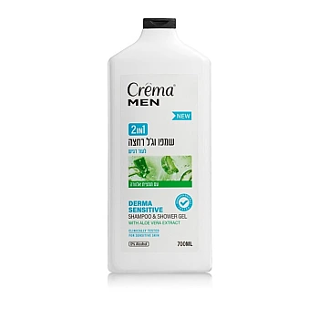 קרמה מן שמפו וג'ל רחצה 2 ב-1 לעור רגיש DERMA SENSITIVE