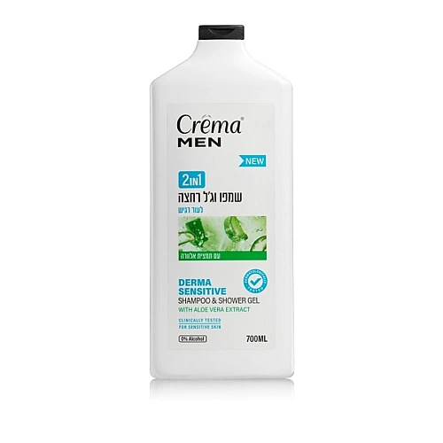קרמה מן שמפו וג'ל רחצה 2 ב-1 לעור רגיש DERMA SENSITIVE